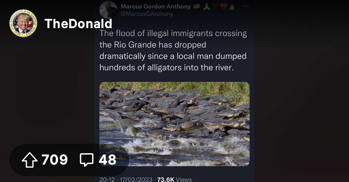 Alligators in the Rio Grande? Yep, Nature finds a way. The Donald