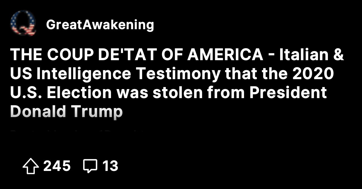 THE COUP DE'TAT OF AMERICA - Italian & US Intelligence Testimony that
