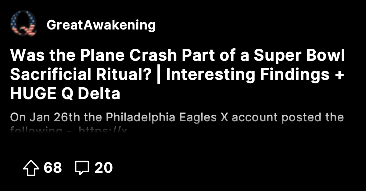 Was the Plane Crash Part of a Super Bowl Sacrificial Ritual ...