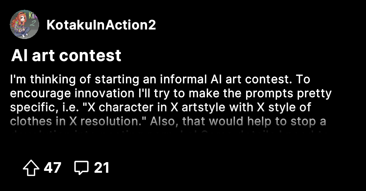 AI art contest - Kotaku In Action 2 - The Official Gamergate Forum