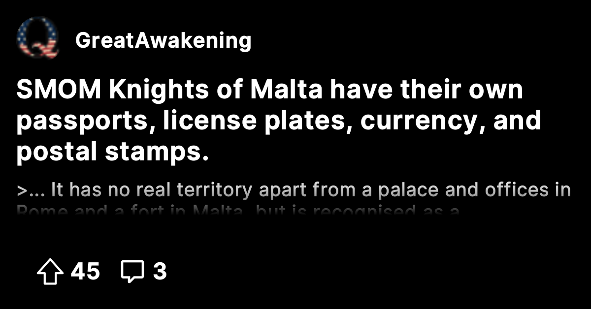 SMOM Knights of Malta have their own passports, license plates ...