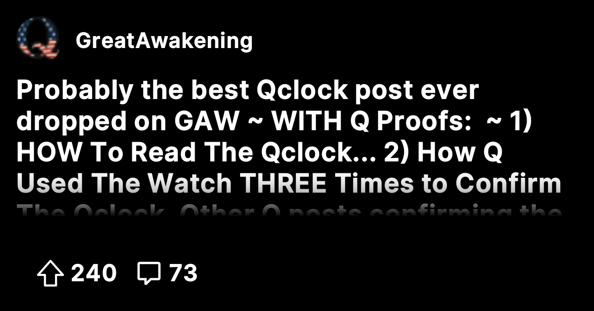 Probably the best Qclock post ever dropped on GAW ~ WITH Q Proofs: ~ 1 ...