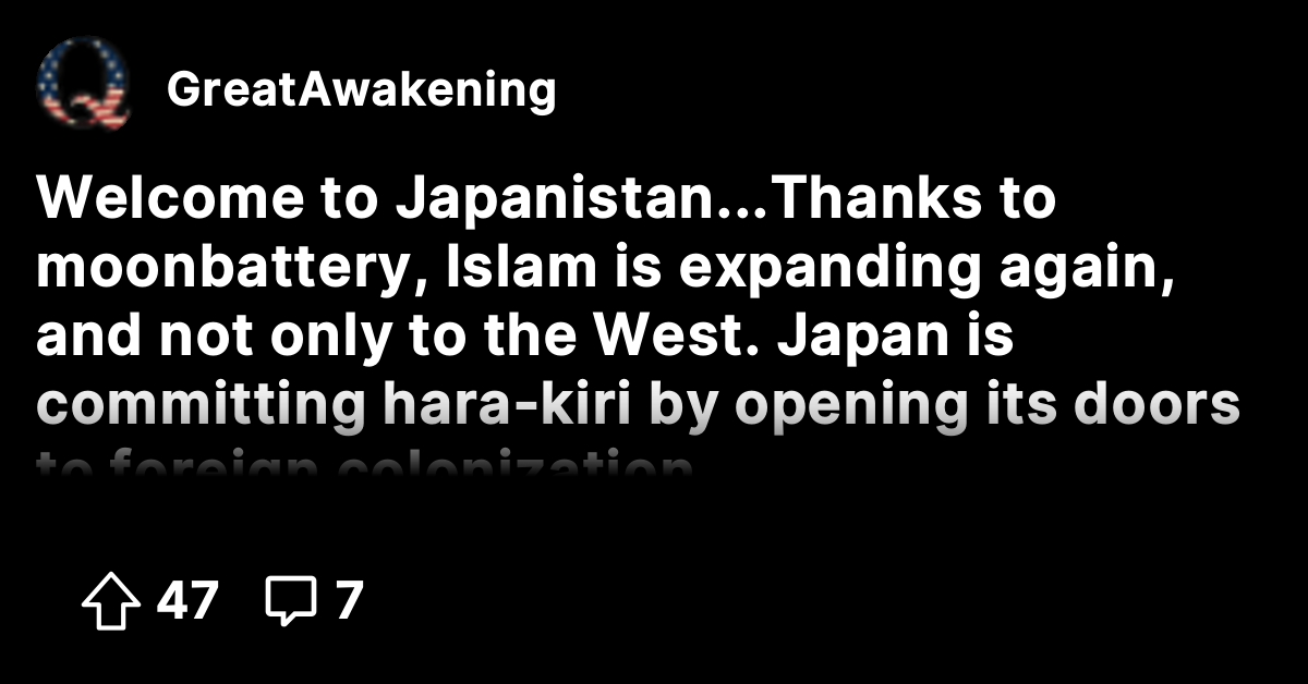 Welcome to Japanistan...Thanks to moonbattery, Islam is expanding again ...