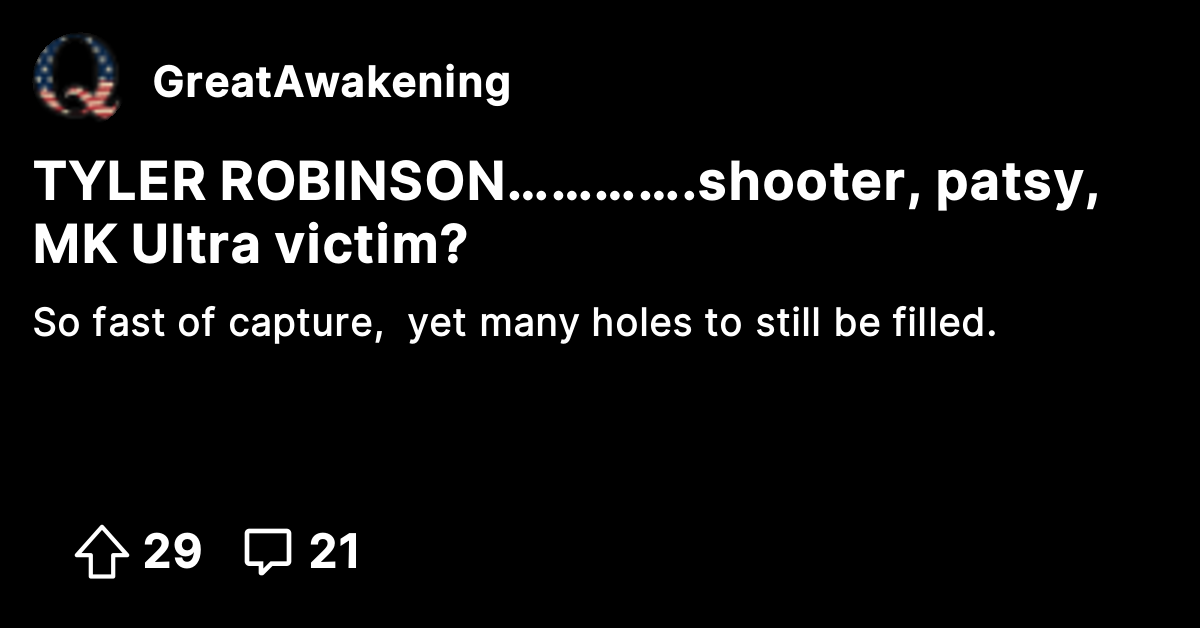 TYLER ROBINSON………….shooter, patsy, MK Ultra victim? - The Great ...