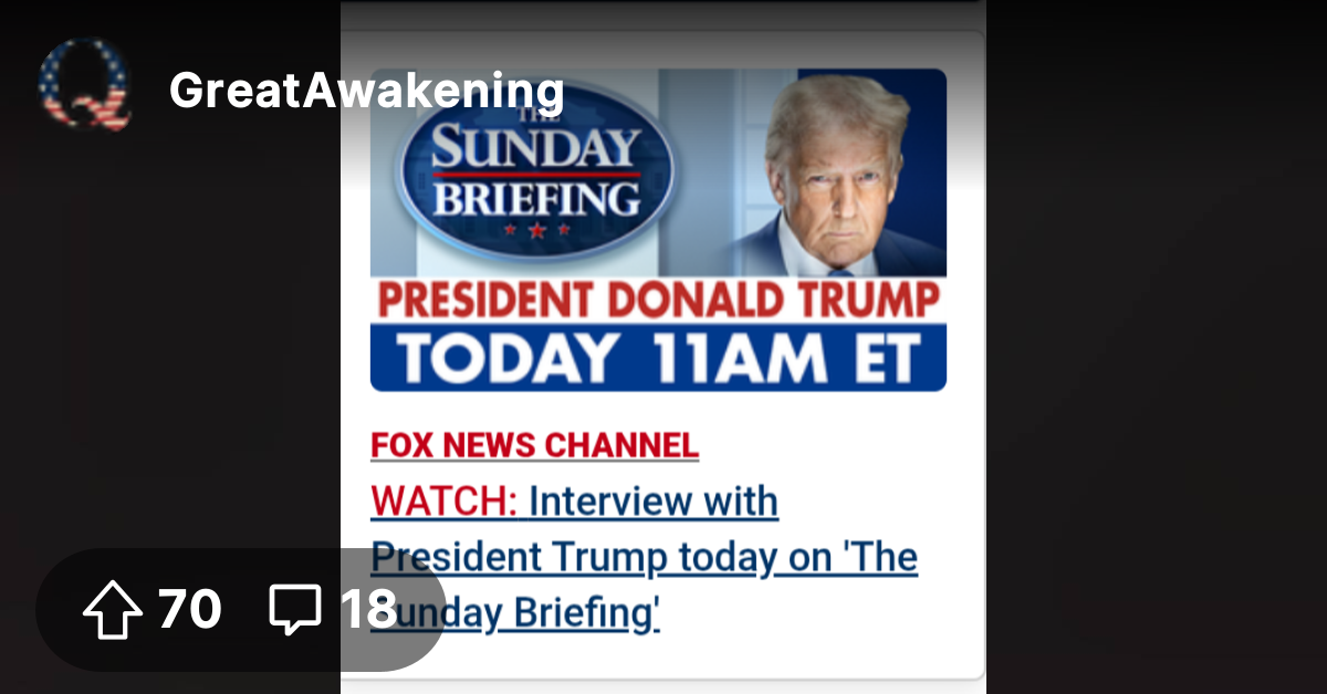 🚨WATCH: President Trump Will Appear On The Sunday Briefing At 11 ET/10 ...