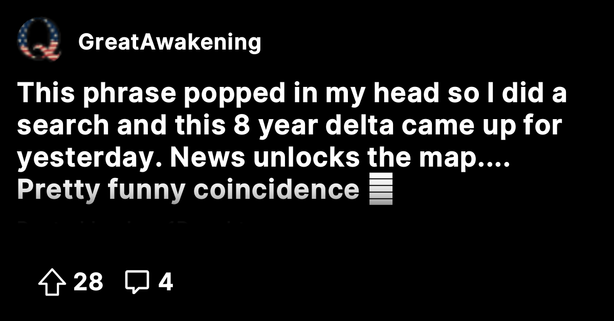 This phrase popped in my head so I did a search and this 8 year delta ...