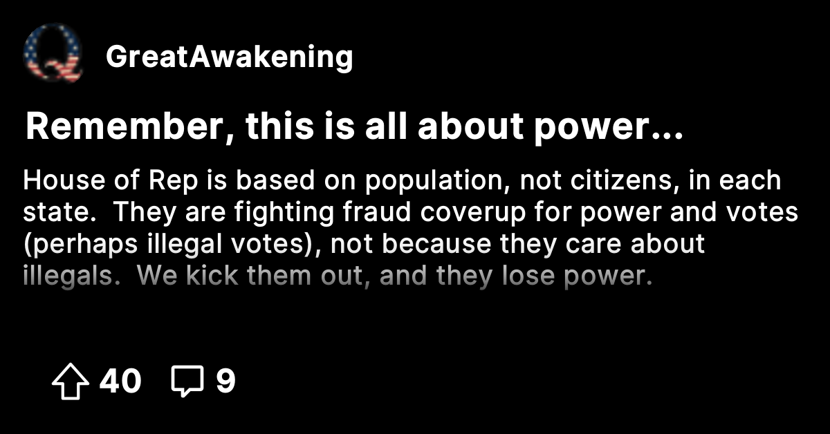 Remember, this is all about power... - The Great Awakening - Where We ...