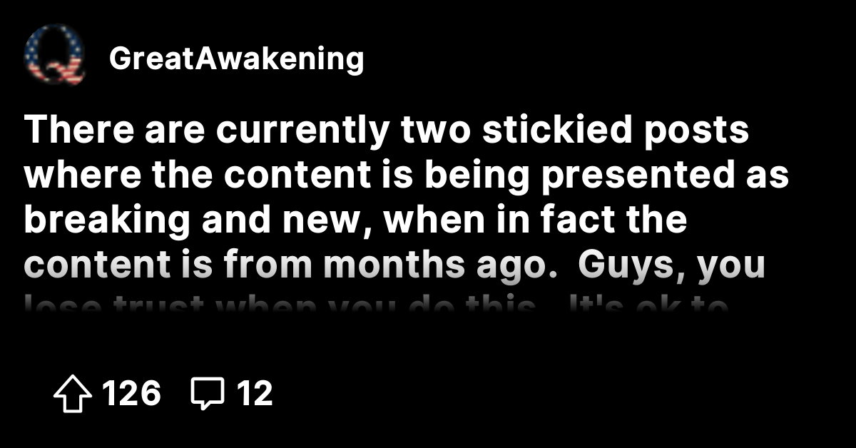 There are currently two stickied posts where the content is being ...