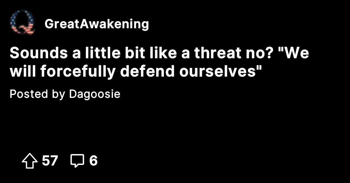 Sounds a little bit like a threat no? 