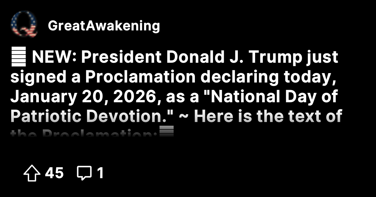 🚨 NEW: President Donald J. Trump just signed a Proclamation declaring ...