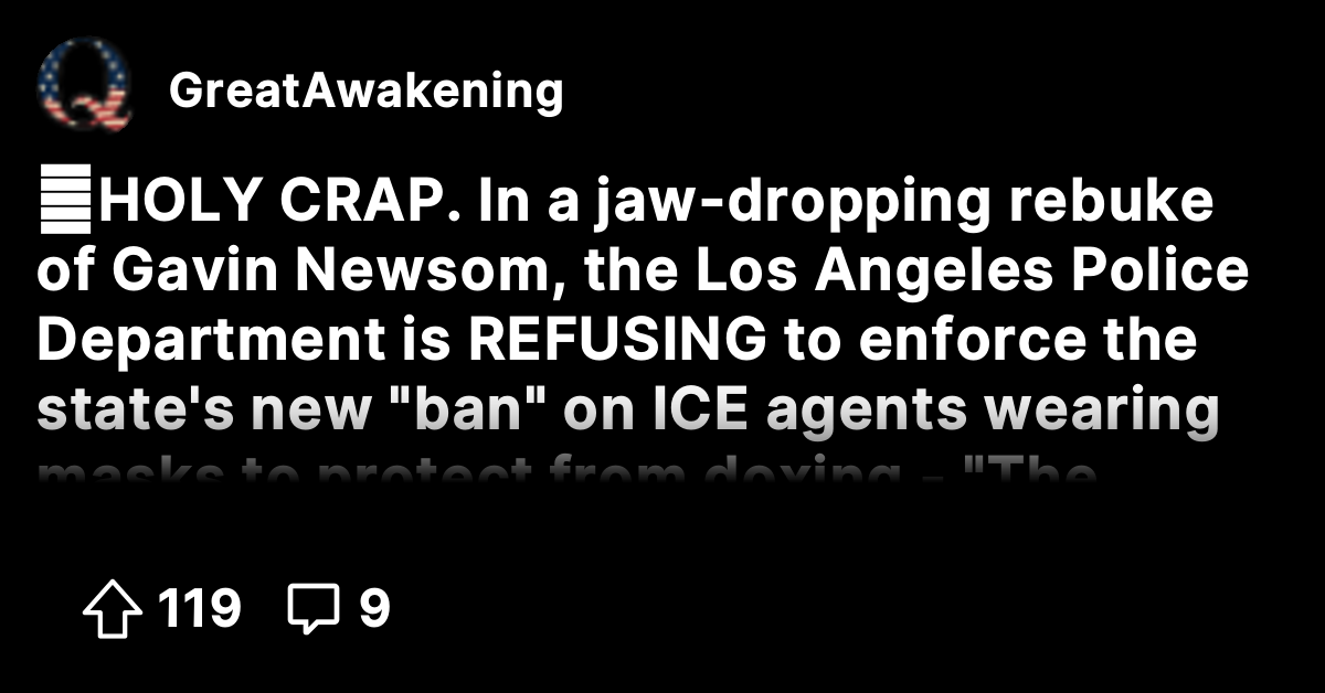 🚨HOLY CRAP. In a jaw-dropping rebuke of Gavin Newsom, the Los Angeles ...