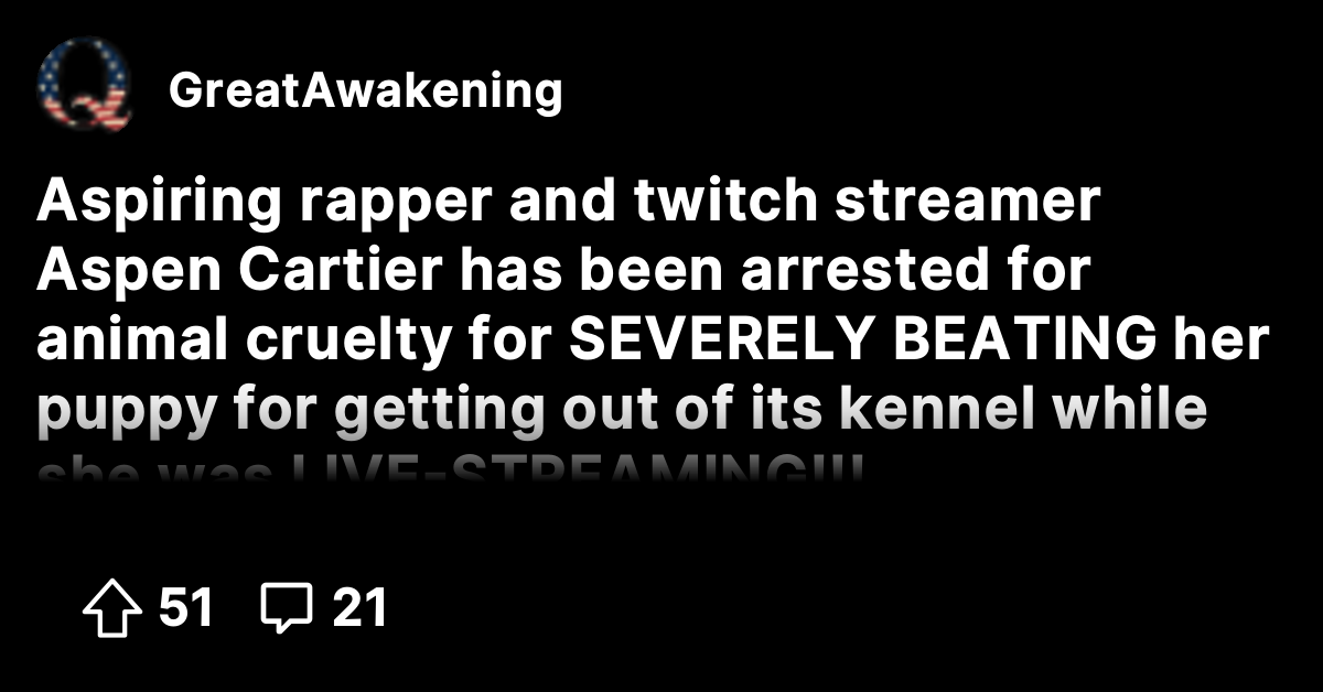 Aspiring rapper and twitch streamer Aspen Cartier has been arrested for ...