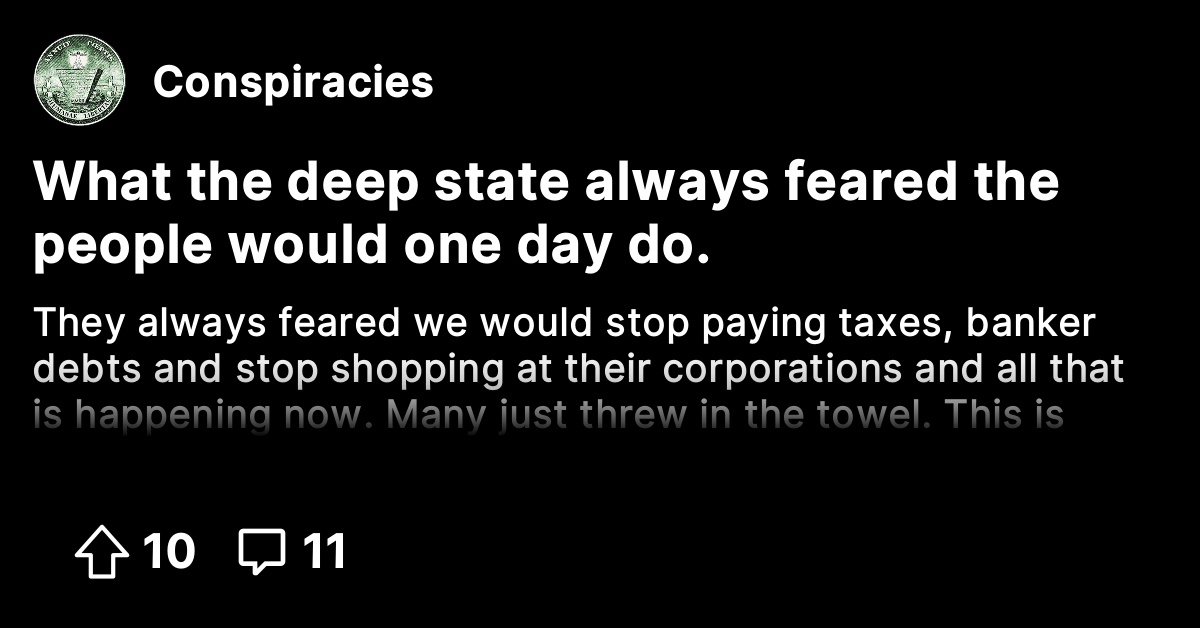 What the deep state always feared the people would one day do ...