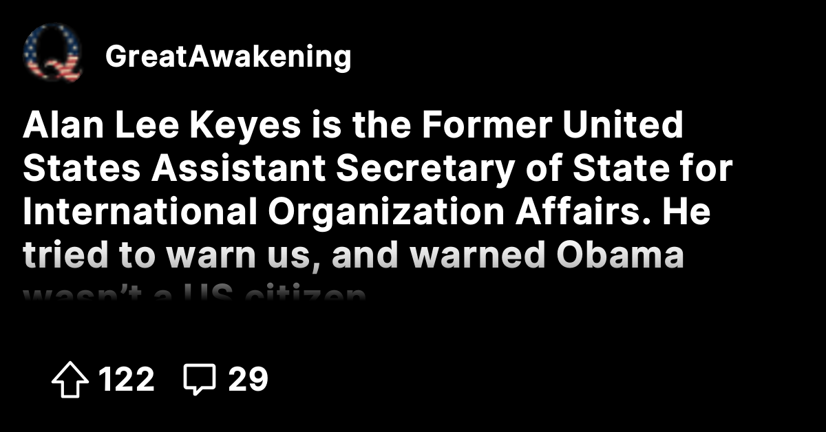 Alan Lee Keyes is the Former United States Assistant Secretary of State ...