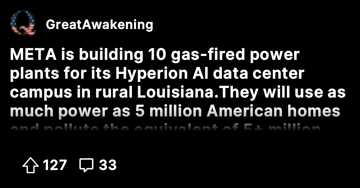 META is building 10 gas-fired power plants for its Hyperion AI data ...