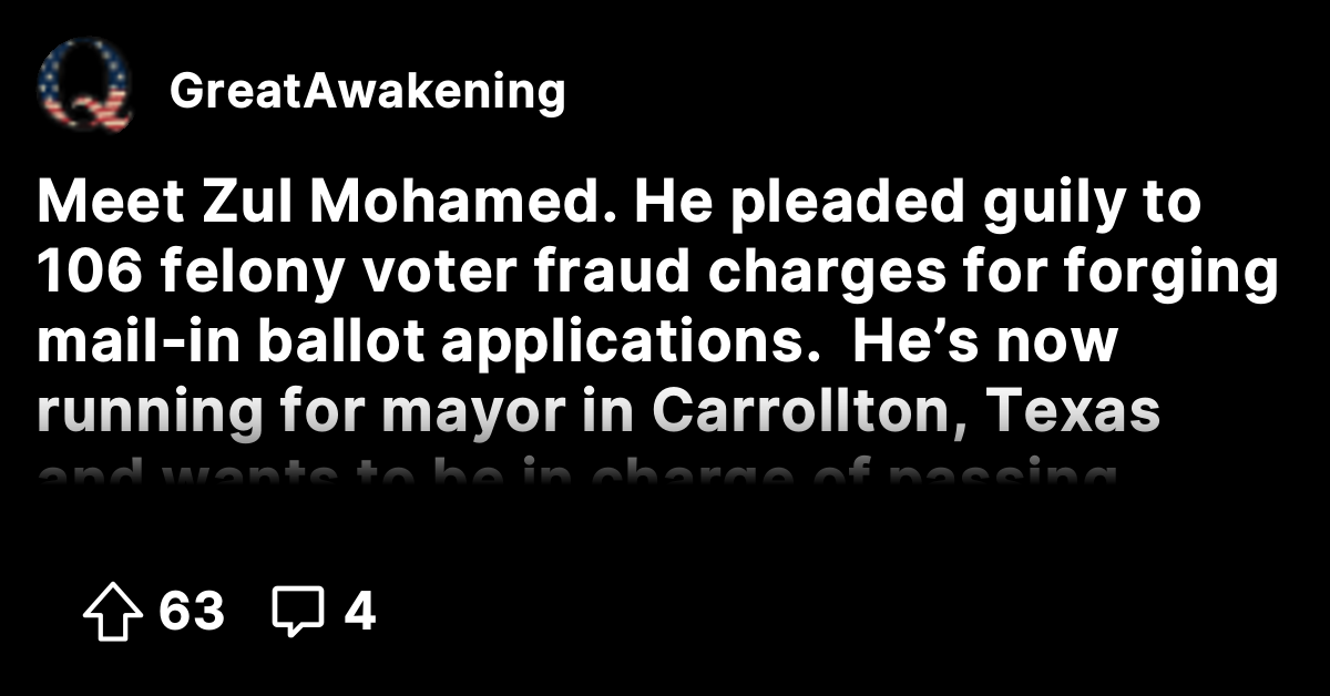 Meet Zul Mohamed. He pleaded guily to 106 felony voter fraud charges ...