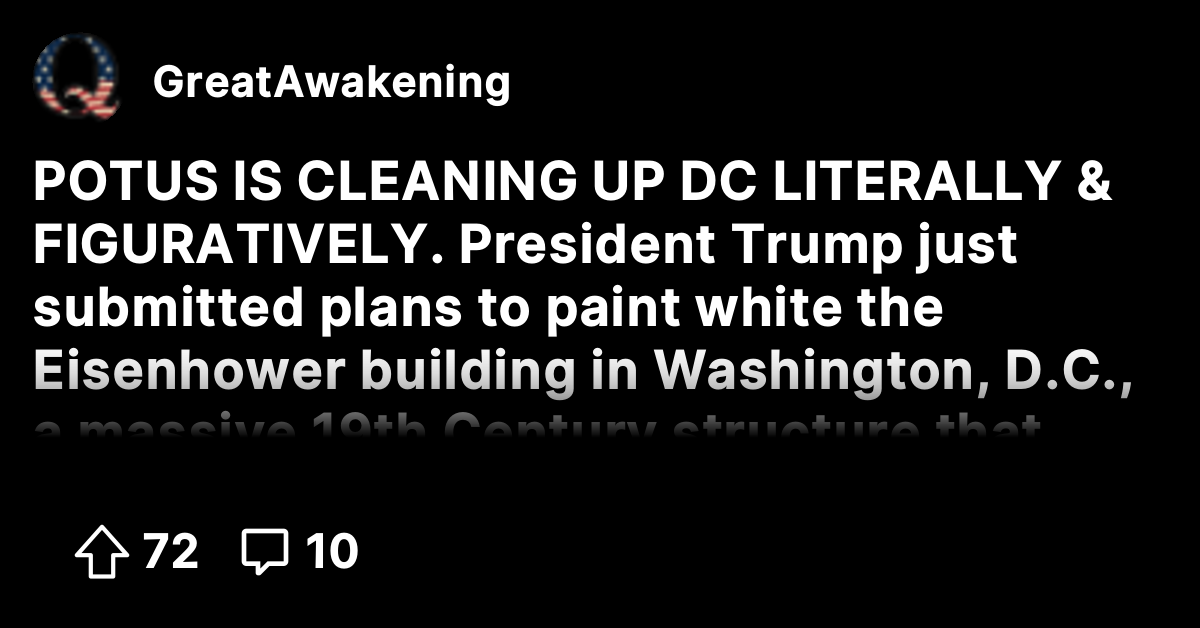 POTUS IS CLEANING UP DC LITERALLY & FIGURATIVELY. President Trump just ...