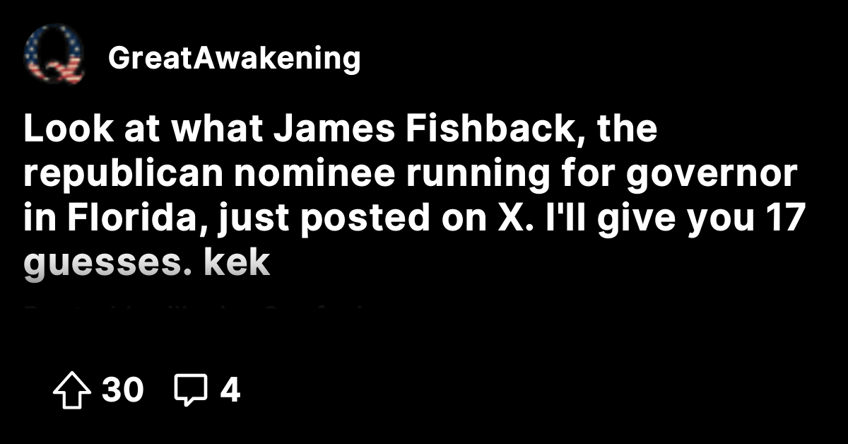 Look at what James Fishback, the republican nominee running for ...