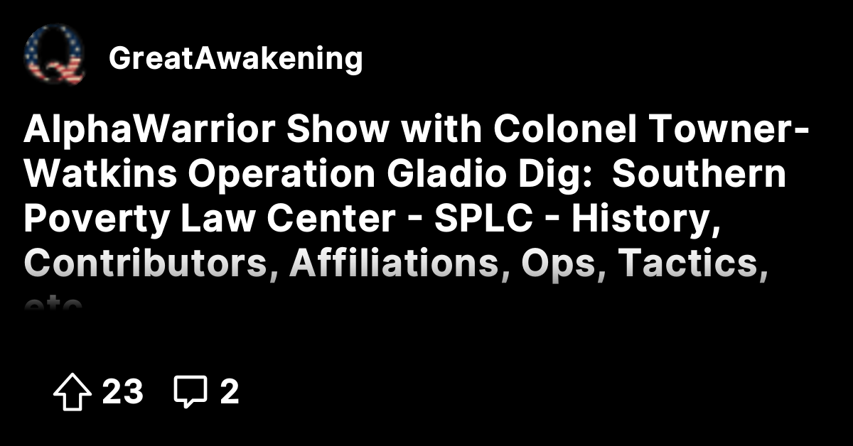 AlphaWarrior Show with Colonel Towner-Watkins Operation Gladio Dig ...