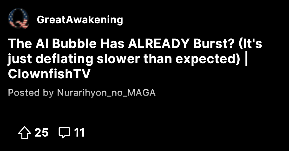 The AI Bubble Has ALREADY Burst? (It's just deflating slower than ...