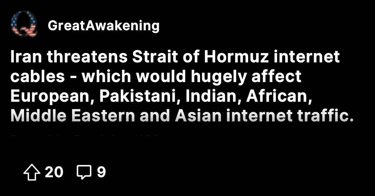 Iran threatens Strait of Hormuz internet cables - which would hugely ...