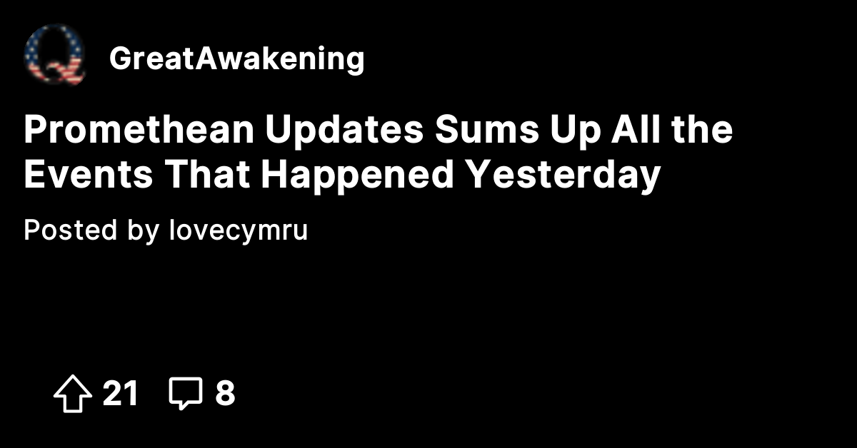 Promethean Updates Sums Up All the Events That Happened Yesterday - The ...