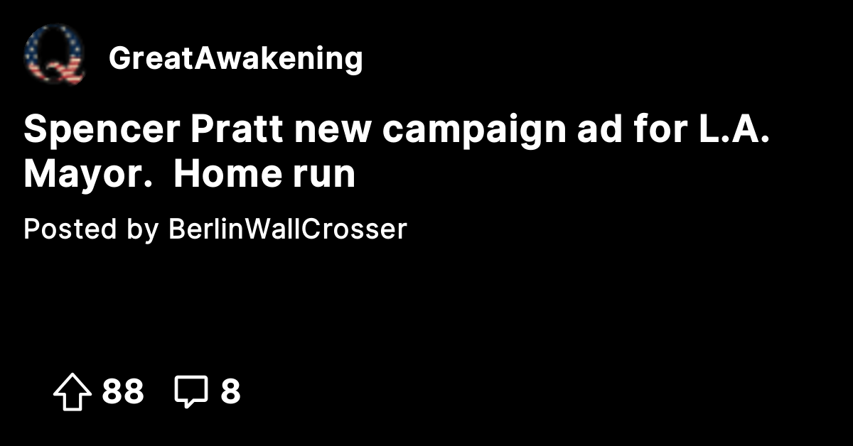 Spencer Pratt new campaign ad for L.A. Mayor. Home run - The Great ...