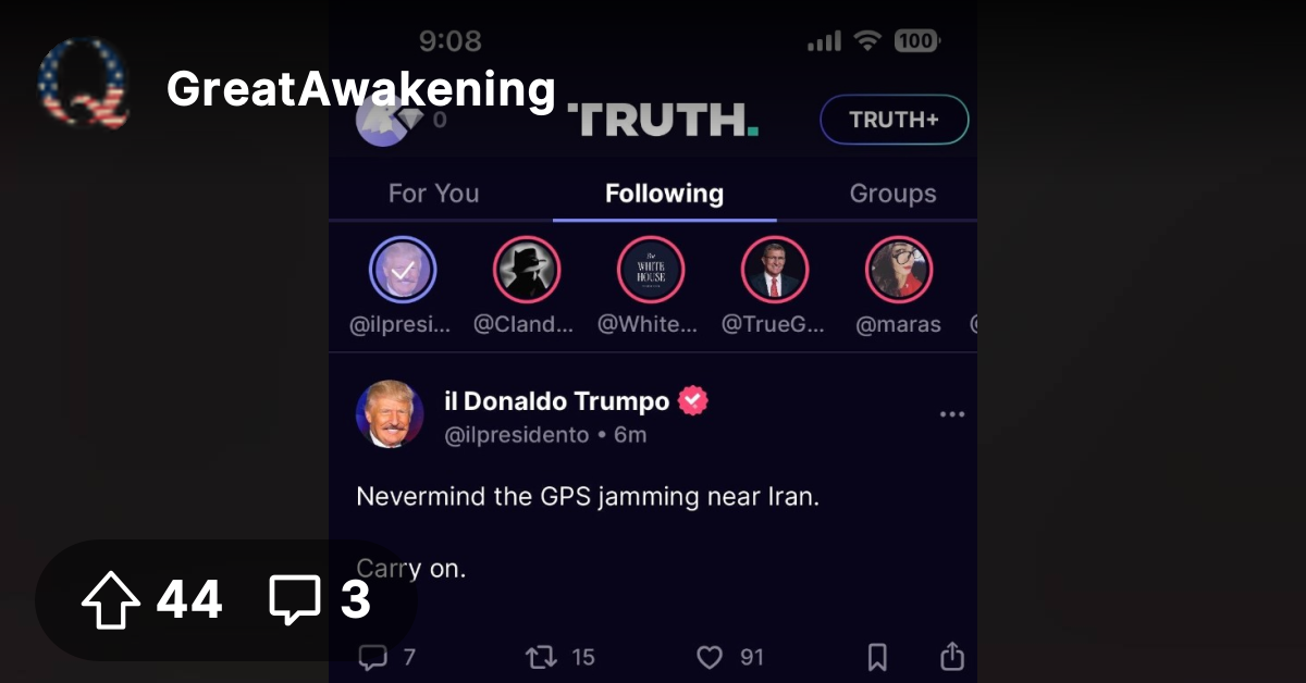 Papi Trumpo: Nevermind the GPS jamming near Iran. Carry on. - The Great ...