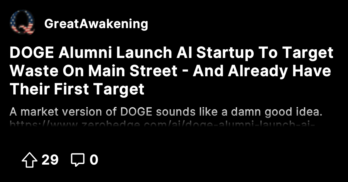 DOGE Alumni Launch AI Startup To Target Waste On Main Street - And ...