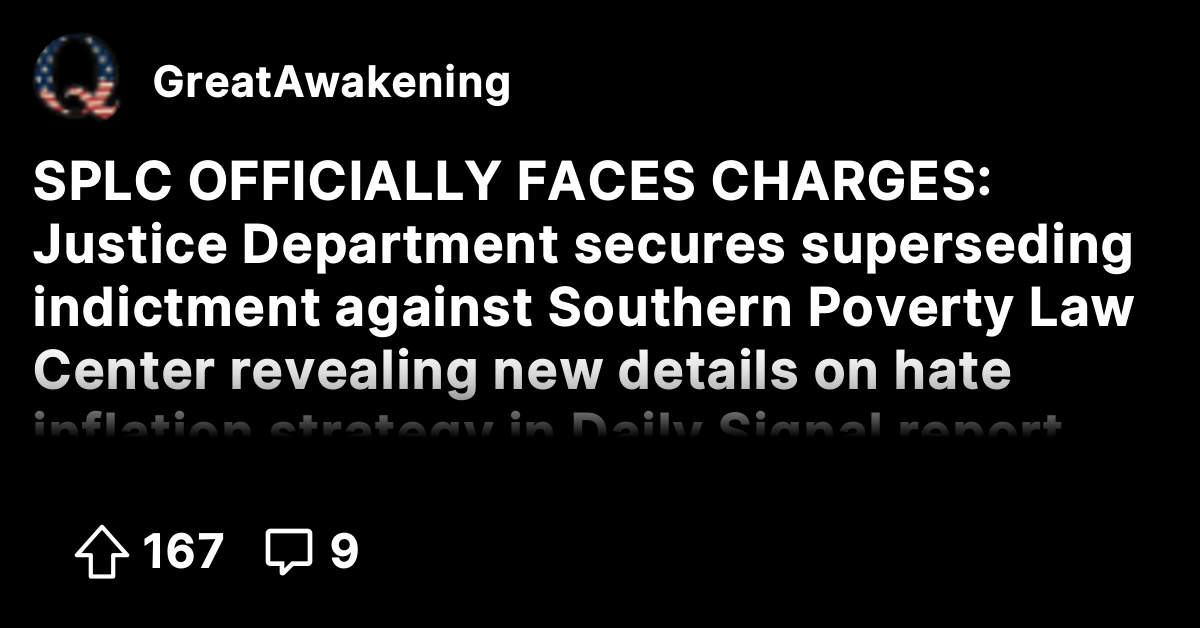 SPLC OFFICIALLY FACES CHARGES: Justice Department secures superseding ...