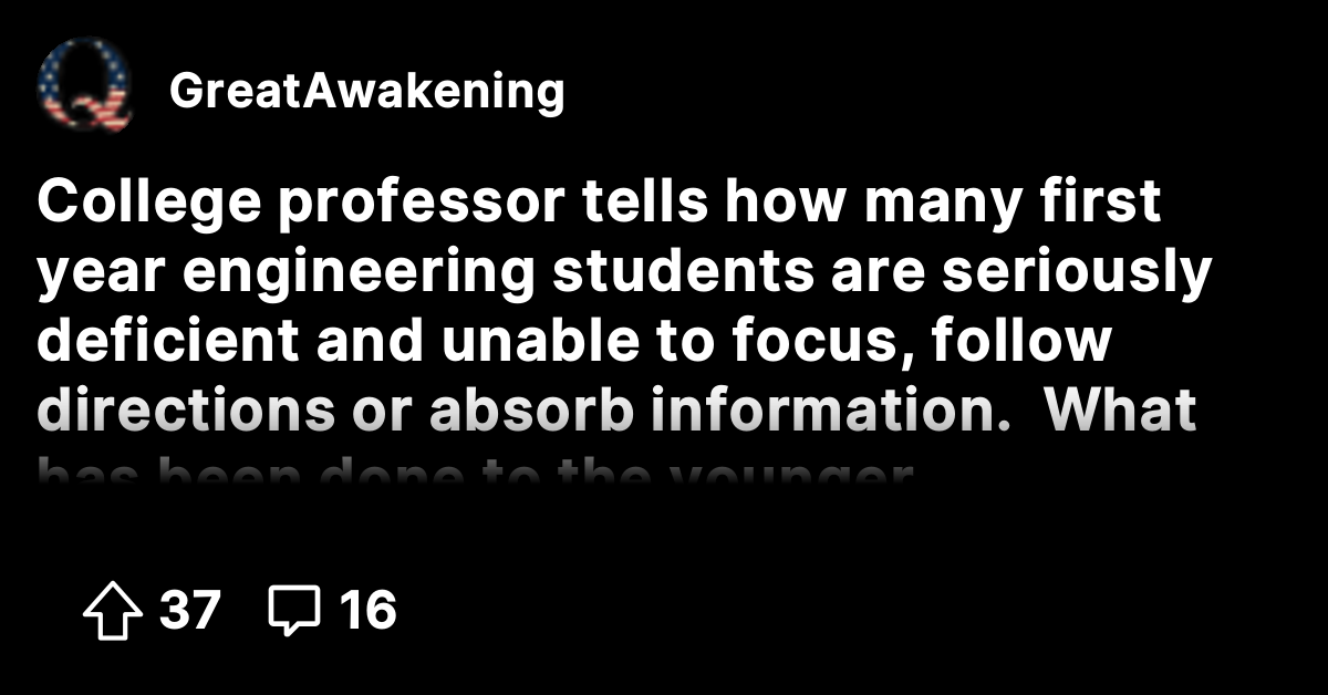 College professor tells how many first year engineering students are ...